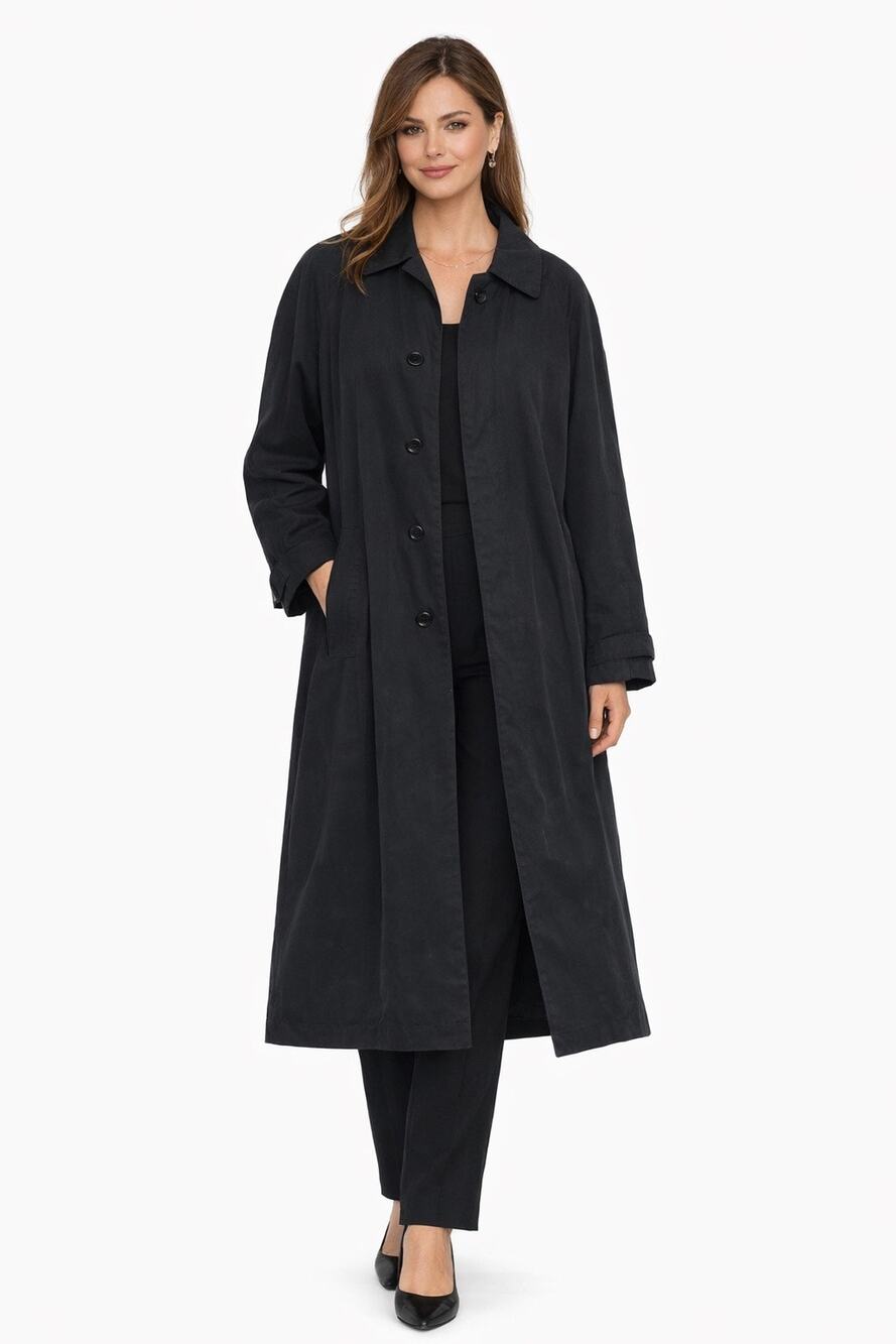 1990s Giorgio Armani black Italian trench coat XL-XXL